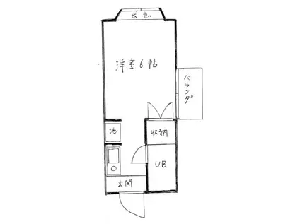 メゾン戸室(1K/1階)の間取り写真
