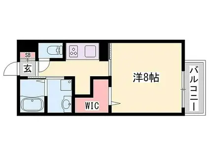 グランドレイク東条(1K/1階)の間取り写真