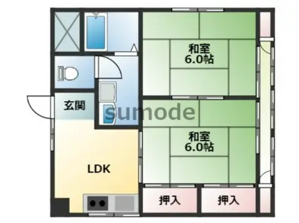 北野ビル(2DK/3階)の間取り写真