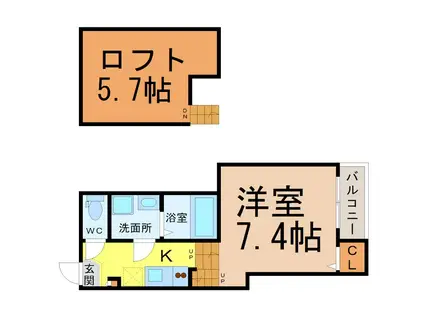 PRIME MAISON S(1K/1階)の間取り写真