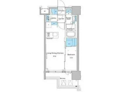 ルフォンプログレ門前仲町プレミア(1LDK/15階)の間取り写真