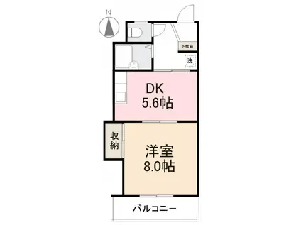 グリーンヒル第一(1DK/3階)の間取り写真