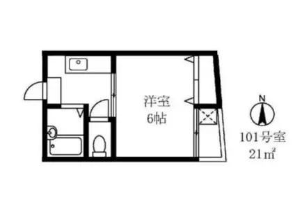 メゾネット平山(1K/1階)の間取り写真