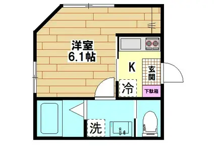 ル・グラン・ソレイユ6(1K/1階)の間取り写真