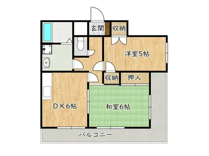 土師マンション(2DK/2階)の間取り写真