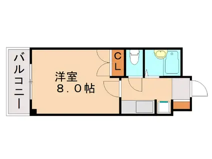 竹下駅前ENハイツ(1K/2階)の間取り写真