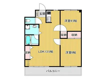 シティハイツ(2LDK/1階)の間取り写真
