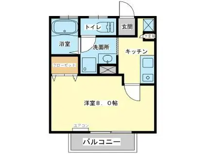 アパートメントハウス京口(1K/2階)の間取り写真