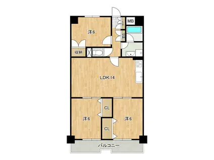 ソル・カーサ(3LDK/6階)の間取り写真