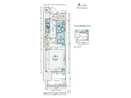 エステムコート名古屋鶴舞シエル(1K/9階)の間取り写真