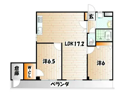 フェルト705(2LDK/3階)の間取り写真