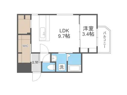 F/LEAD麻生(1LDK/3階)の間取り写真