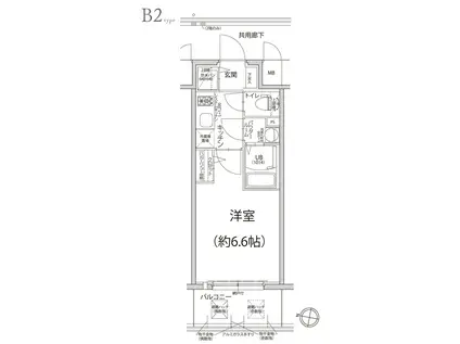 エスリード神戸大倉山ヒルズ(1K/5階)の間取り写真