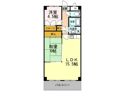 ベルハイム城山(2LDK/1階)の間取り写真