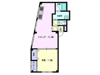 NONNON(1LDK/3階)の間取り写真