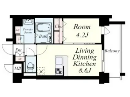 ウイングコート(1LDK/9階)の間取り写真