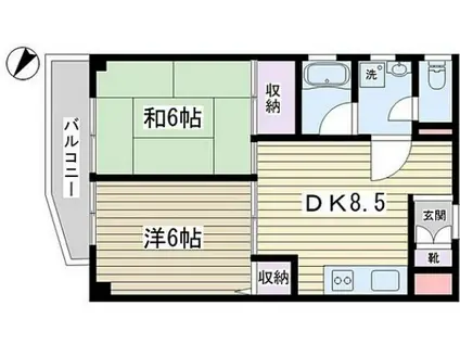 ガーデニア本駒込(2DK/2階)の間取り写真