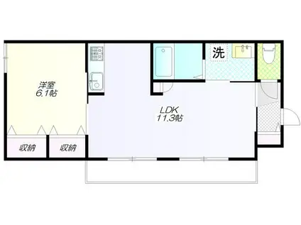 シュヴァル新宿(1LDK/3階)の間取り写真