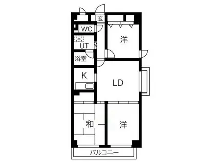 ベルコート加古川(2LDK/2階)の間取り写真