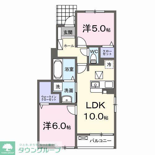 ローラン コート(2LDK/1階)の間取り写真