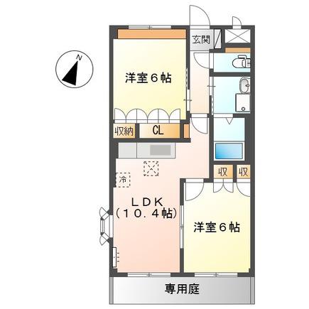 サンパレス(2LDK/1階)の間取り写真