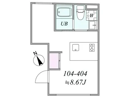 TRIAS347(1DK/1階)の間取り写真