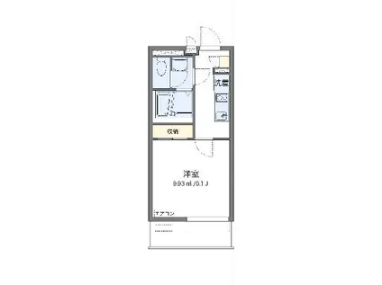 クレイノ栞(1K/3階)の間取り写真