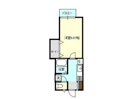 ファンハウス北村(1K/2階)の間取り写真