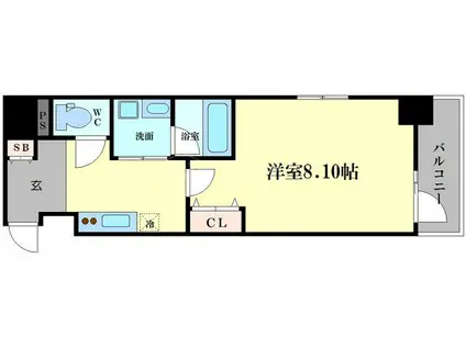 フェールヴィル阿波座(1K/3階)の間取り写真