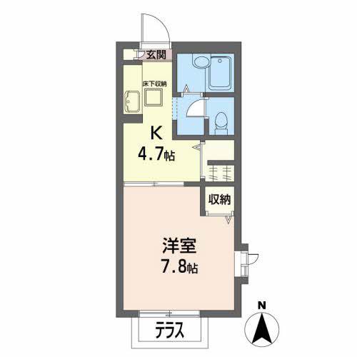 マンハイムII(1K/1階)の間取り写真