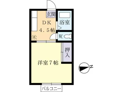 ARIBABA(1DK/1階)の間取り写真