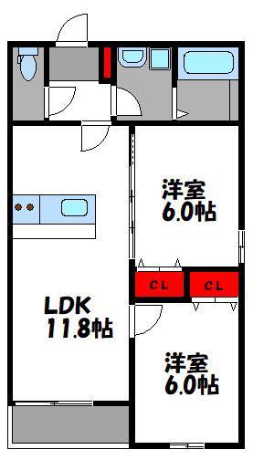 LA・ARGENTO(2LDK/3階)の間取り写真