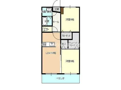 ルグラン II(2LDK/1階)の間取り写真
