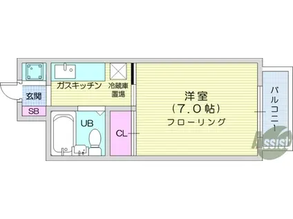 ガーデンハイツ(1K/3階)の間取り写真