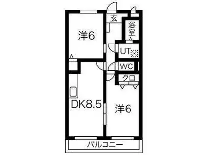 クレセントコート大澤(2LDK/2階)の間取り写真
