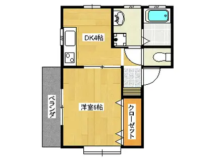HEEN M&I(1DK/2階)の間取り写真