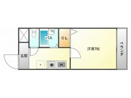 エルメゾン(1K/5階)の間取り写真