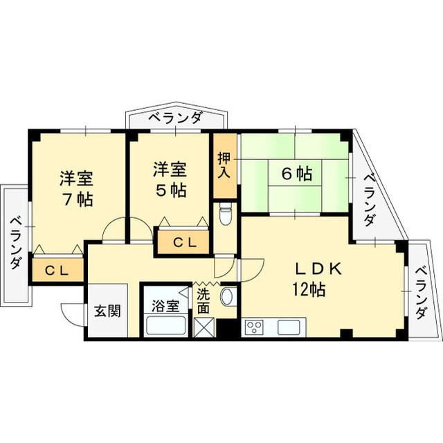 プール・トゥジュール甲陽園(3LDK/1階)の間取り写真