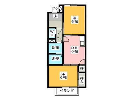 SURPLUSベーリアス(2DK/2階)の間取り写真
