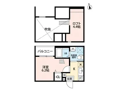 アロウ中小田井(1K/1階)の間取り写真