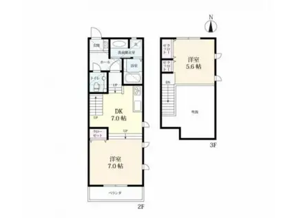 プレミアムSUZU(2DK/1階)の間取り写真