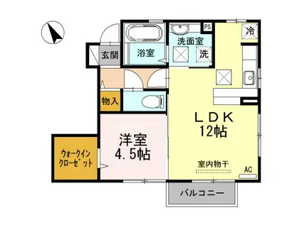 ハイツそれいゆ(1LDK/1階)の間取り写真