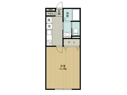 SAKASU AZABU(1K/1階)の間取り写真
