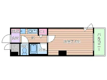 エスティライフ梅田新道(1K/9階)の間取り写真