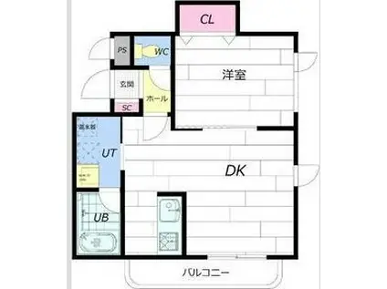 パラディーゾ412(1LDK/2階)の間取り写真