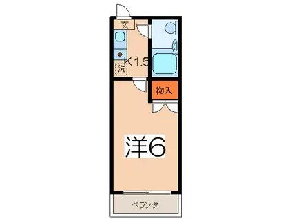 ジョイフル生田(1K/4階)の間取り写真