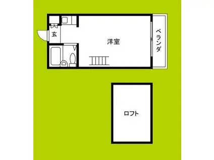 珈琲会館(1K/7階)の間取り写真