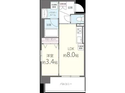 LE・CIEL天王寺(1LDK/7階)の間取り写真