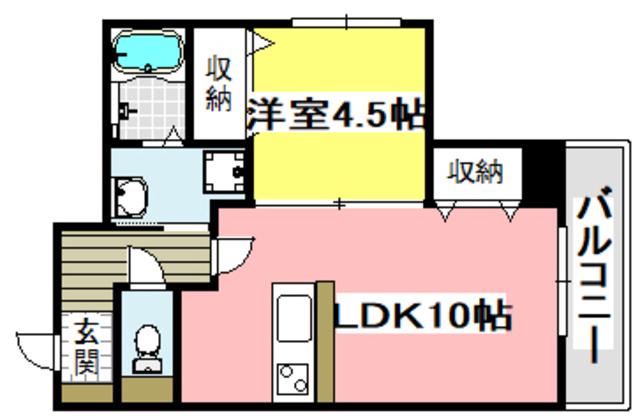 LIEN LE REVE(1LDK/2階)の間取り写真