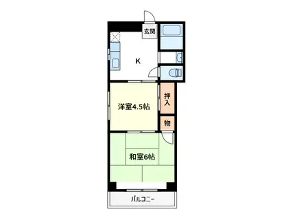 岸ペナテス(2K/3階)の間取り写真